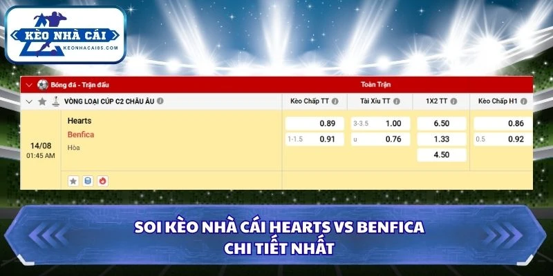 Soi Kèo Nhà Cái Hearts Vs Benfica Lúc 01H45 Ngày 14/08 - Vòng Loại C2 4 Soi kèo nhà cái Hearts vs Benfica chi tiết nhất