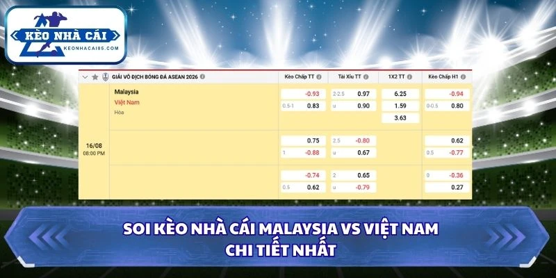 Soi kèo nhà cái Malaysia vs Việt Nam chi tiết nhất