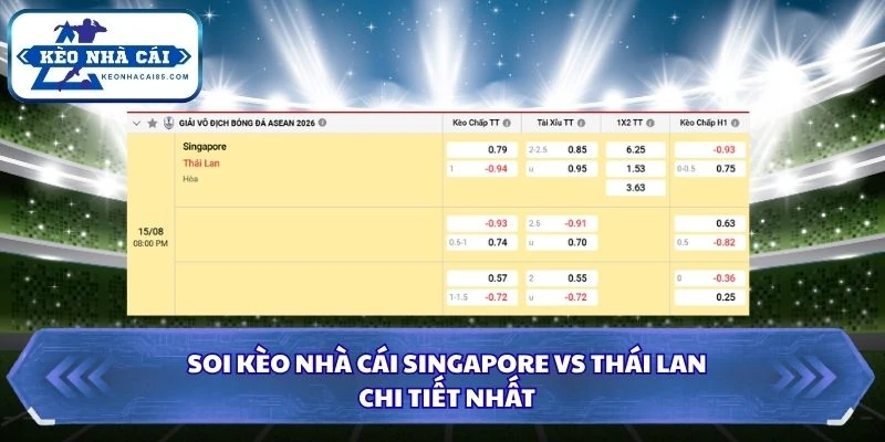 Soi Kèo Nhà Cái Singapore Vs Thái Lan Lúc 20H00 Ngày 15/08 - AFF Cup 2026 4 Soi kèo nhà cái Singapore vs Thái Lan chi tiết nhất